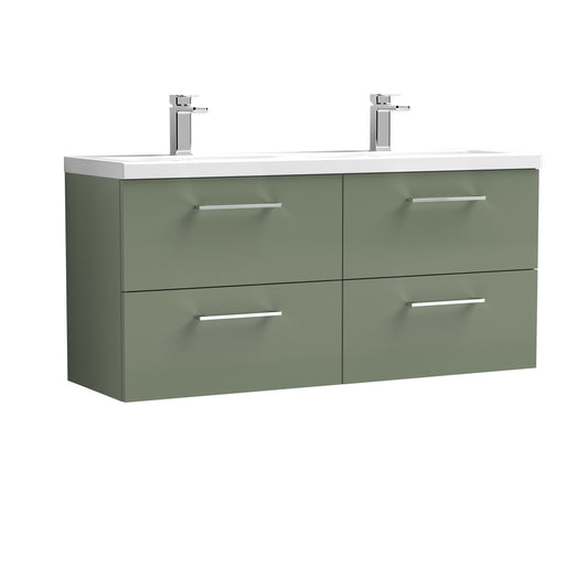 Nuie 1200mm Wall Hung 4 Drawer Vanity & Double Basin