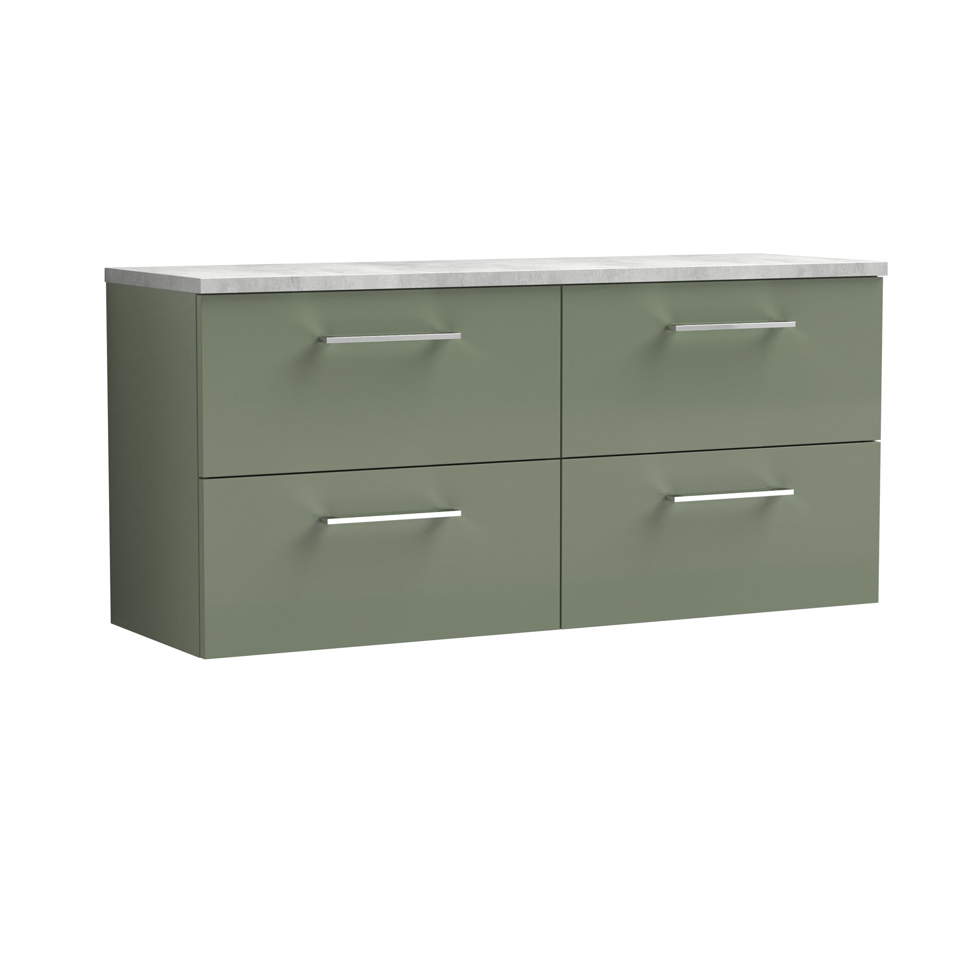 Nuie 1200mm Wall Hung 4-Drawer Vanity & Laminate Worktop