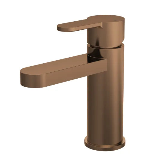 Arvan Basin Mixer Tap with Push Button Waste Brushed Bronze