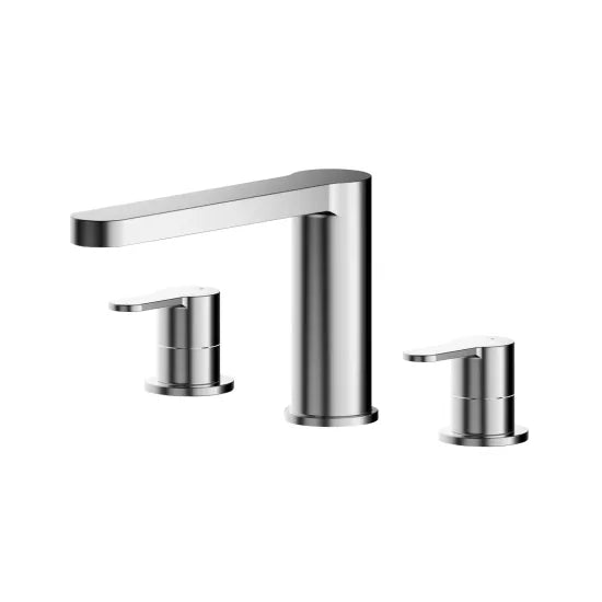 Arvan Deck Mounted 3 Tap Hole Bath Mixer Tap Chrome