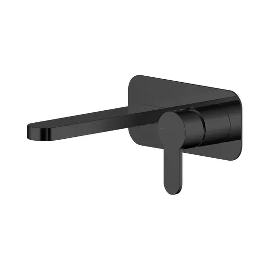 Arvan Wall Mounted Basin Mixer Tap With Plate Black Matt
