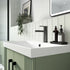 Arvan Basin Mixer Tap With Push Button Waste Brushed Pewter