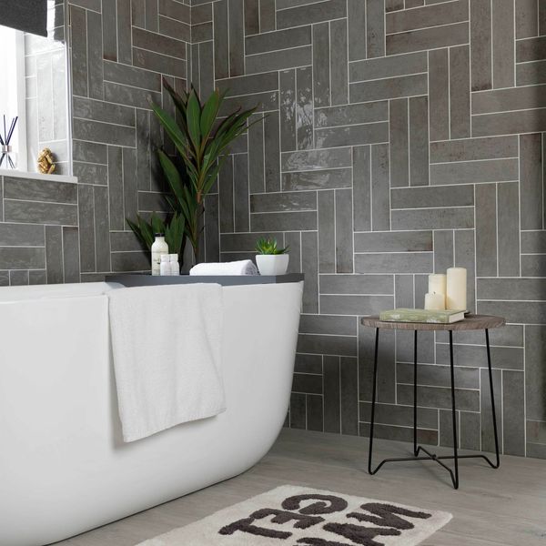 Asly Grey Gloss Tiles 300x75mm