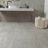 Astra Pearl matt stone-effect tiles, 1200x600mm, perfect for floors and walls. These porcelain tiles come in a sleek grey shade, ideal for a modern look.
