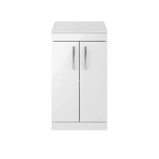 Athena Gloss White 500mm Floor Standing Vanity With Worktop
