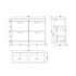Athena Hacienda Black 1200mm Floor Standing Cabinet With Double Basin
