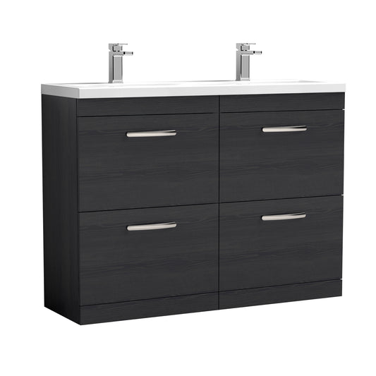 nuie 1200mm floor standing cabinet with double ceramic basinath033f, Nuie, Sink Vanity Unit, Basin Unit, 1