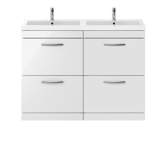 nuie 1200mm floor standing cabinet with double basinath034c, Nuie, Sink Vanity Unit, Basin Unit, 1
