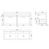 Nuie Athena 1200mm Anthracite Woodgrain Wall Hung Cabinet With Double Basin