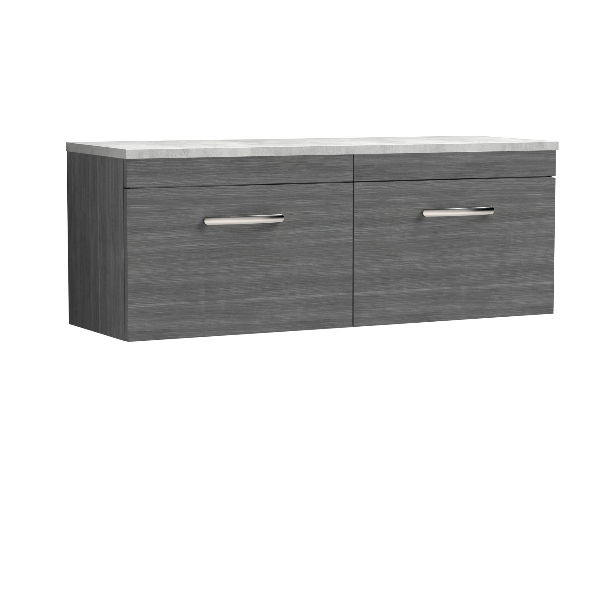 Nuie 1200mm Wall Hung 2-Drawer Unit & Laminate Worktop