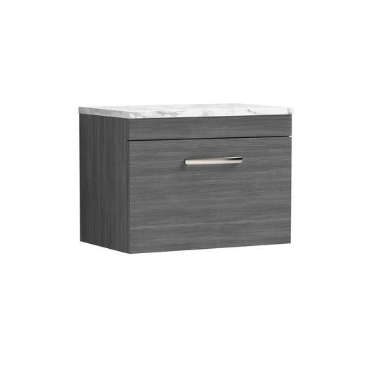 nuie 600 wall hung single drawer unit laminate worktopath039lcm, Nuie, Wall Hung Vanity Unit, 1