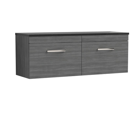 Nuie 1200mm Wall Hung 2-Drawer Unit & Laminate Worktop