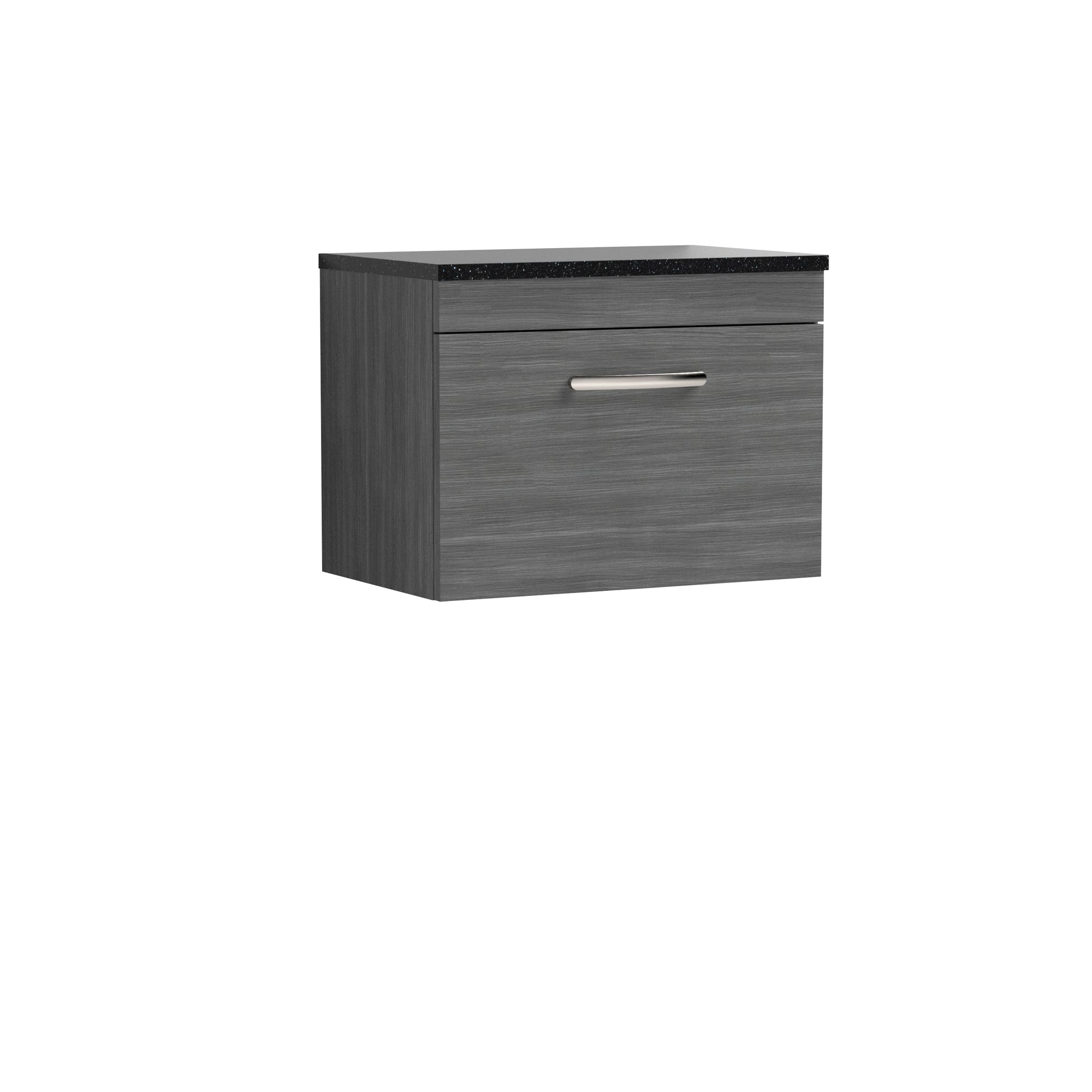 Nuie 600mm Wall Hung Vanity With Sparkling Black Worktop