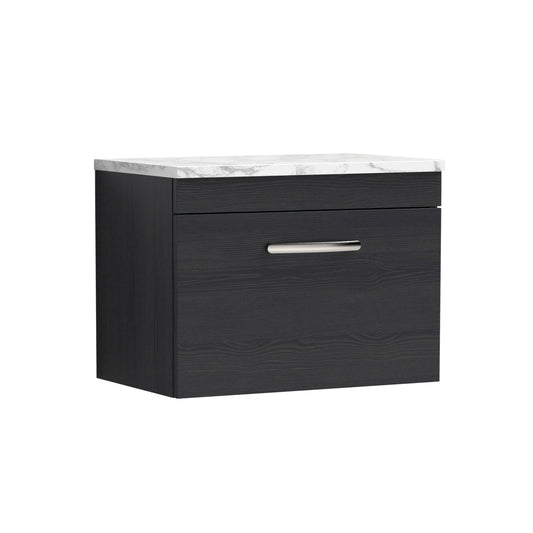 nuie 600 wall hung single drawer unit laminate worktopath040lcm, Nuie, Wall Hung Vanity Unit, 1