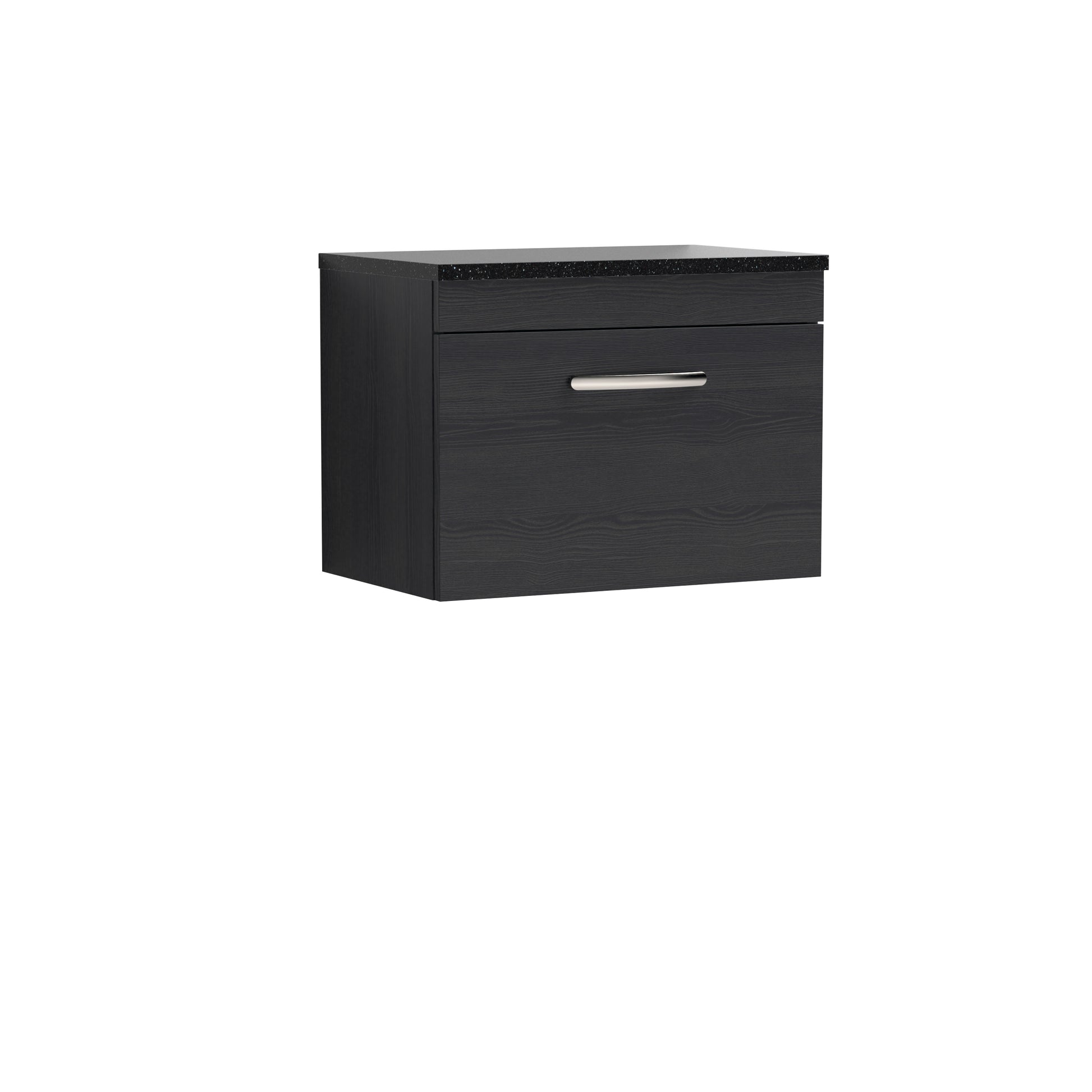 Nuie 600mm Wall Hung Vanity With Sparkling Black Worktop