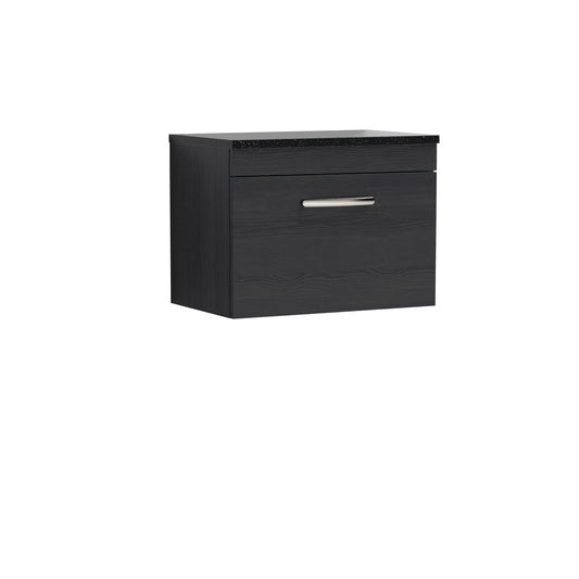 Nuie 600mm Wall Hung Vanity With Sparkling Black Worktop