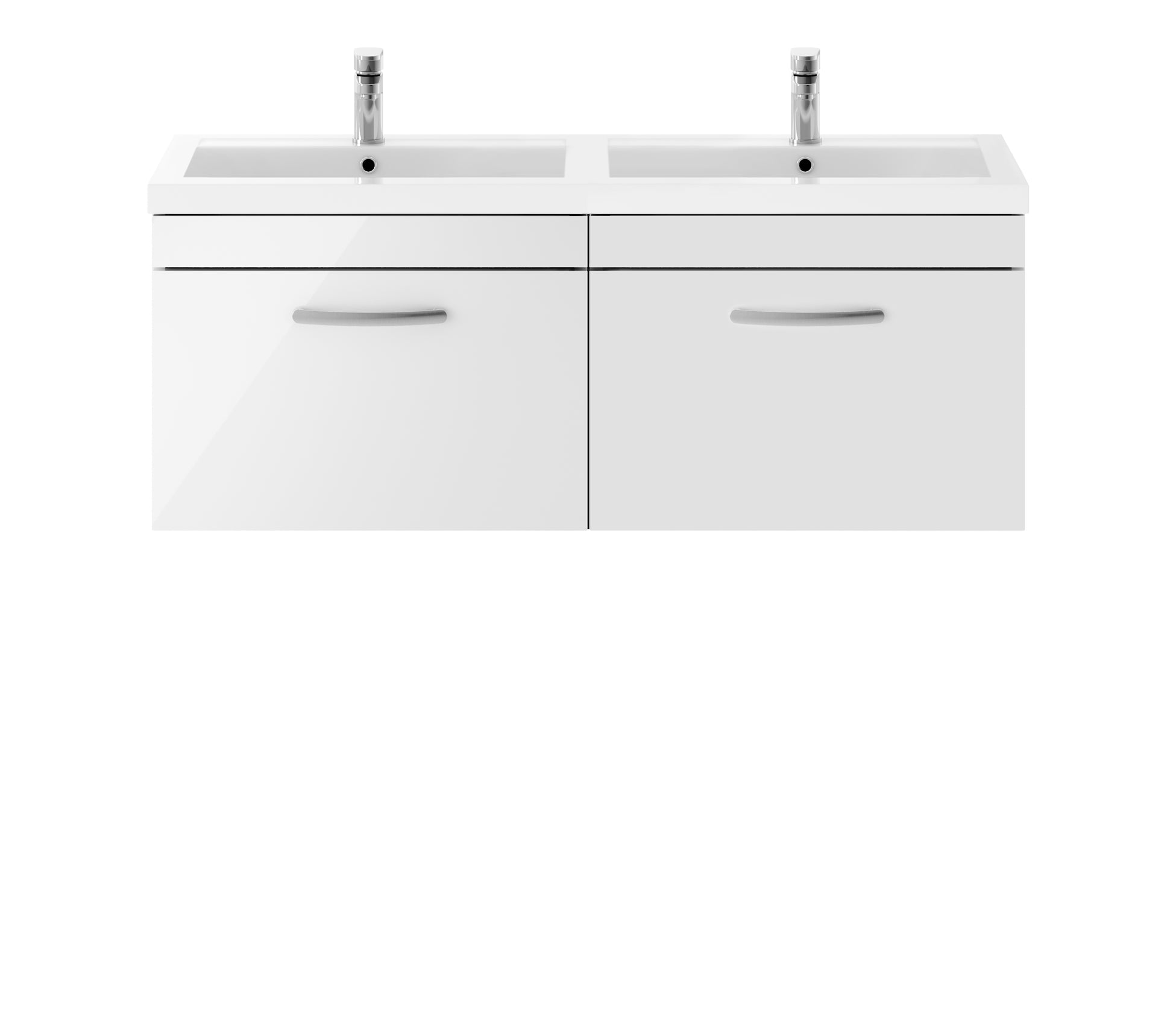 Nuie 1200mm Wall Hung Cabinet With Double Basin