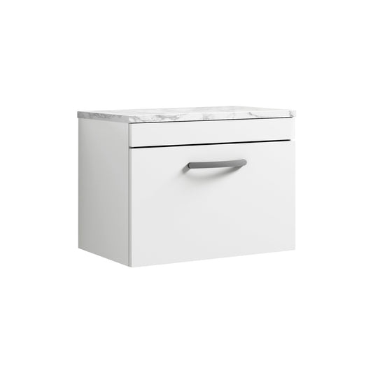 nuie 600 wall hung single drawer unit laminate worktopath041lcm, Nuie, Wall Hung Vanity Unit, 1