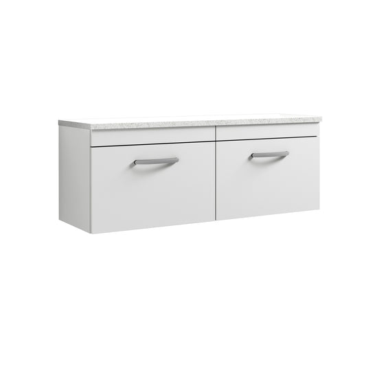 Nuie 1200mm Wall Hung 2-Drawer Unit & Laminate Worktop