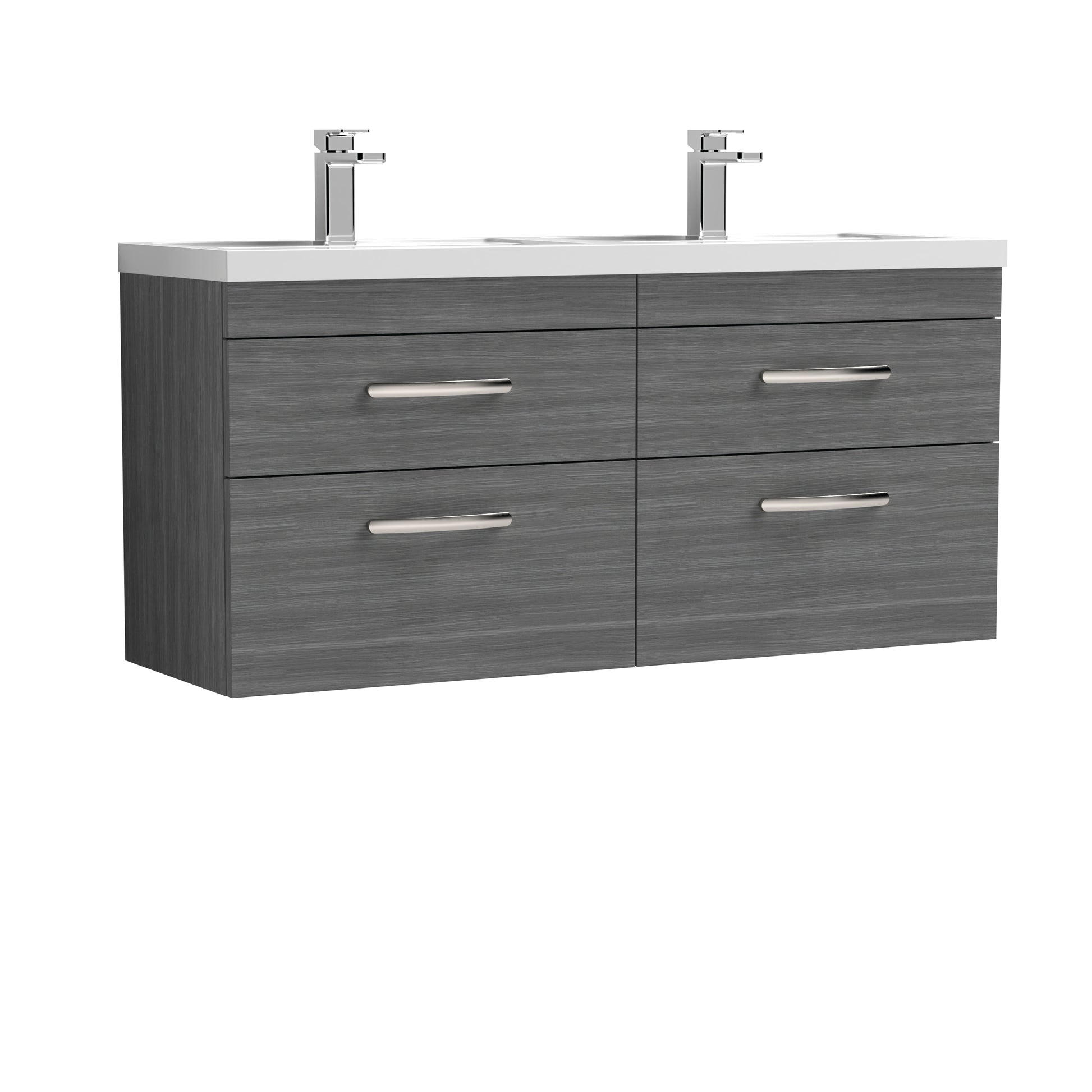 Nuie 1200mm Wall Hung Cabinet With Double Basin