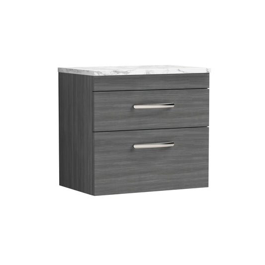 nuie 600 wall hung 2 drawer unit laminate worktopath046lcm, Nuie, Wall Hung Vanity Unit, 1