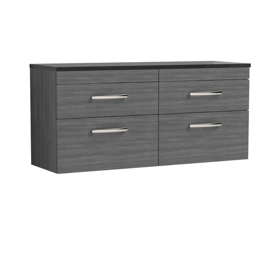 Nuie 1200mm Wall Hung 4-Drawer Unit & Laminate Worktop