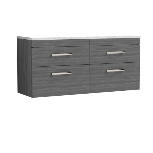 Nuie 1200mm Wall Hung 4-Drawer Unit & Laminate Worktop