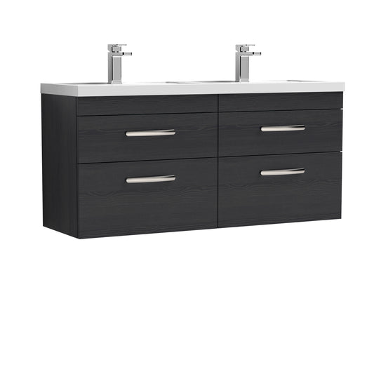 Nuie 1200mm Wall Hung Cabinet With Double Basin