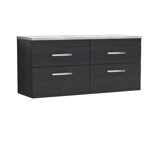 Nuie 1200mm Wall Hung 4-Drawer Unit & Laminate Worktop