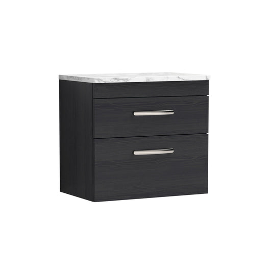 nuie 600 wall hung 2 drawer unit laminate worktopath047lcm, Nuie, Wall Hung Vanity Unit, 1