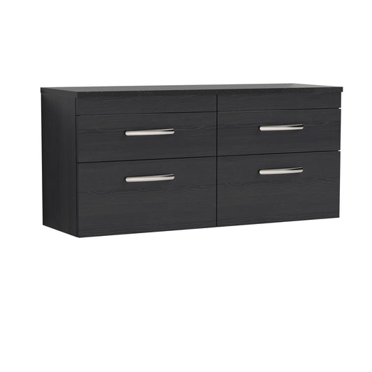 Nuie 1200mm Wall Hung 4-Drawer Unit & Laminate Worktop