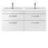 Nuie Athena 1200mm Gloss White Wall Hung Cabinet With Double Basin
