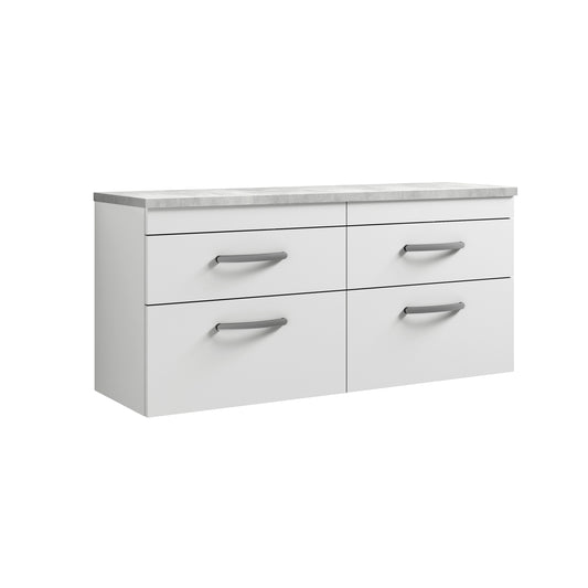 Nuie 1200mm Wall Hung 4-Drawer Unit & Laminate Worktop