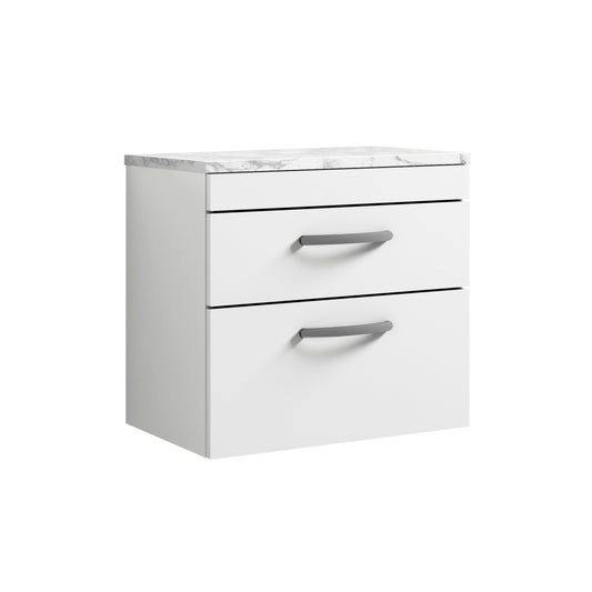 nuie 600 wall hung 2 drawer unit laminate worktopath048lcm, Nuie, Wall Hung Vanity Unit, 1