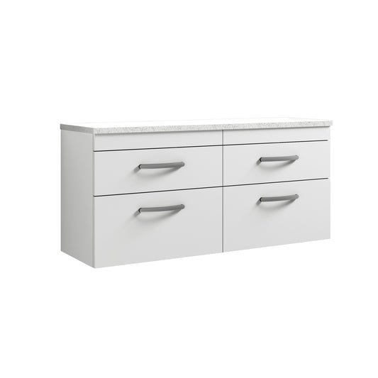 Nuie 1200mm Wall Hung 4-Drawer Unit & Laminate Worktop