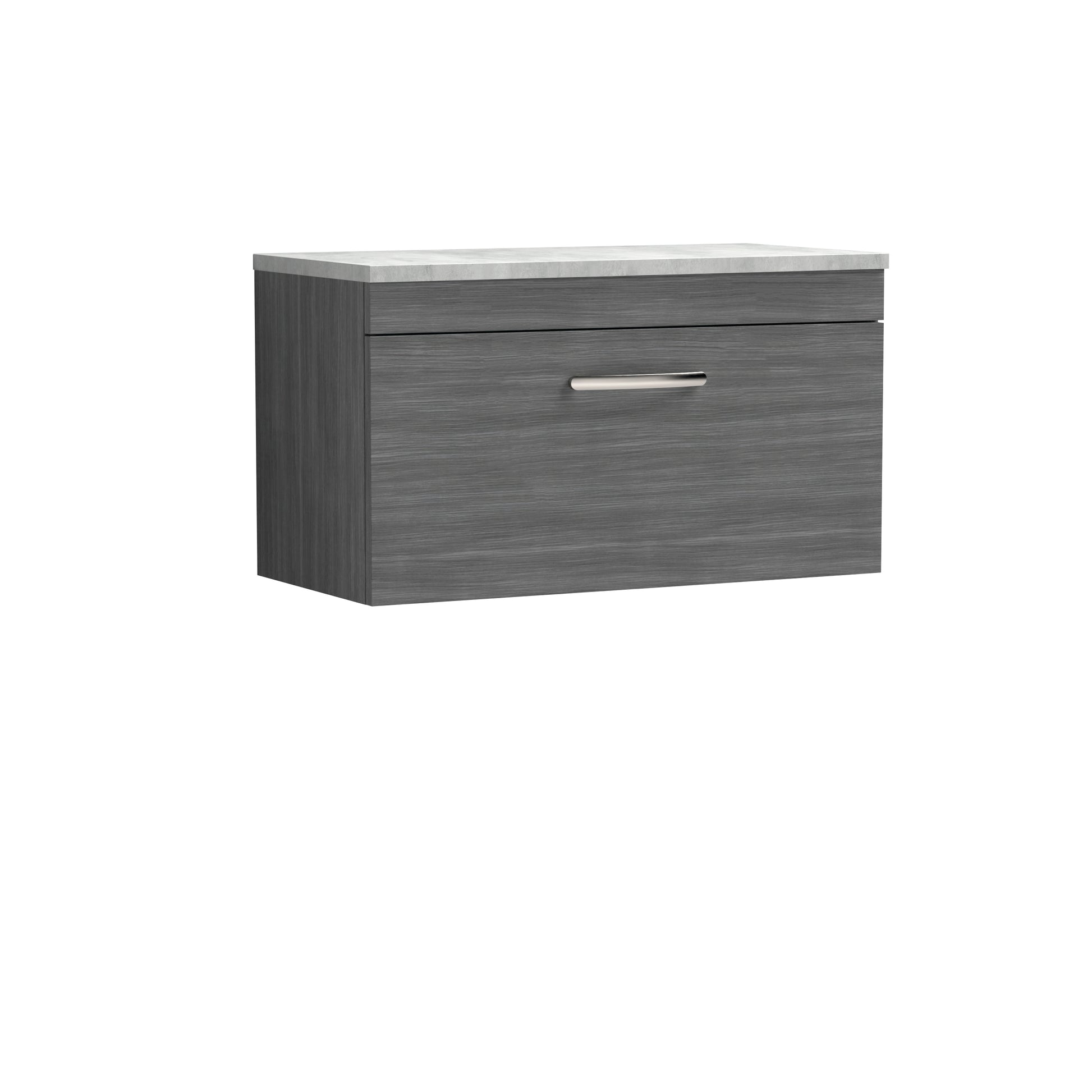 Nuie 800mm Wall Hung Vanity With Grey Worktop