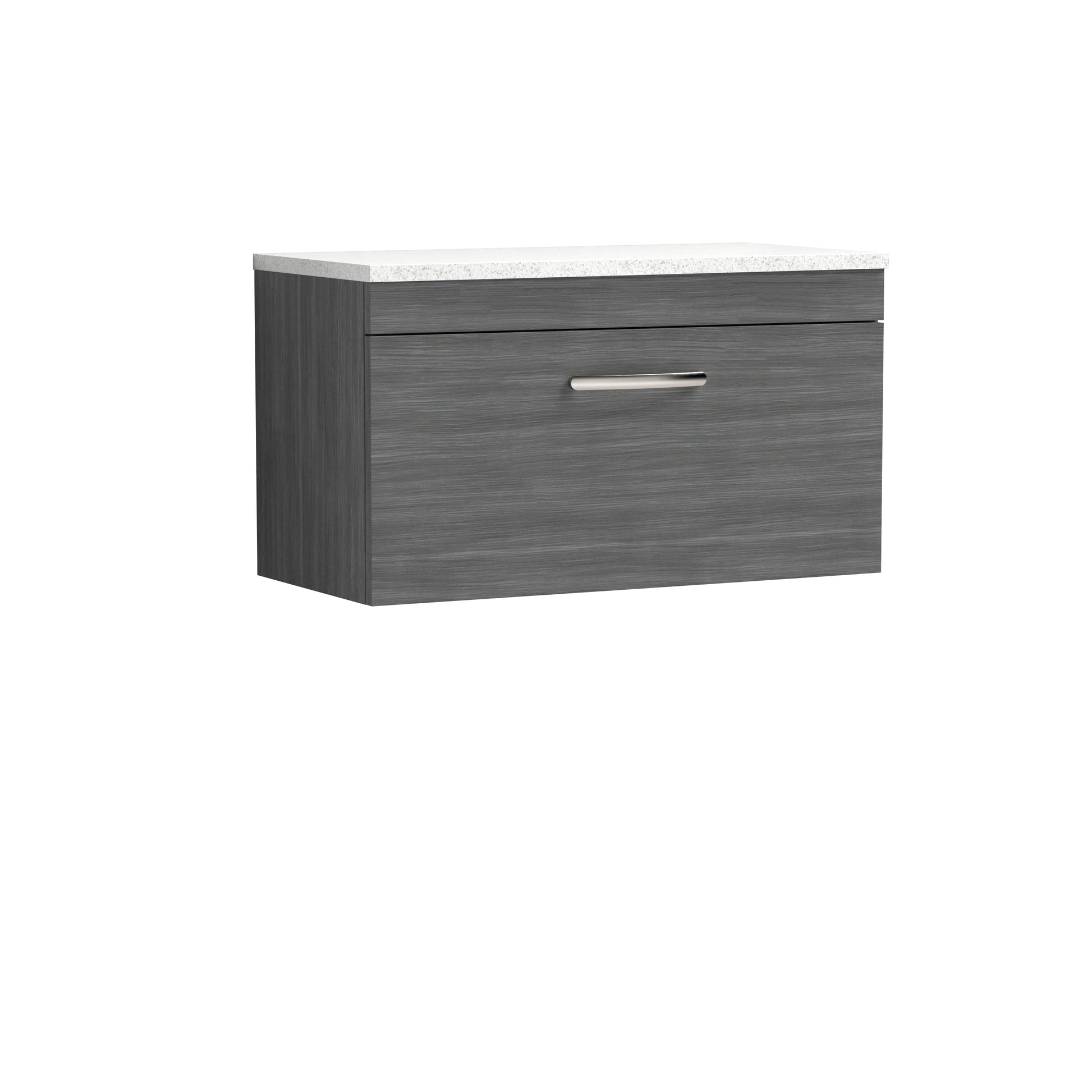 Nuie 800mm Wall Hung Vanity With Sparkling White Worktop