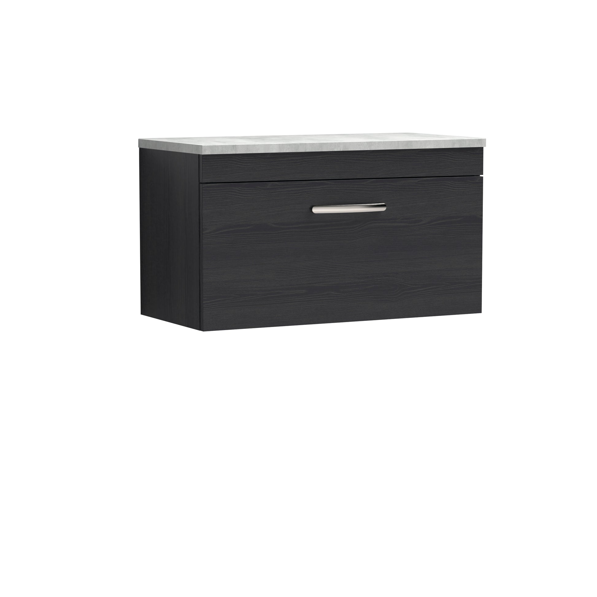 Nuie 800mm Wall Hung Vanity With Grey Worktop