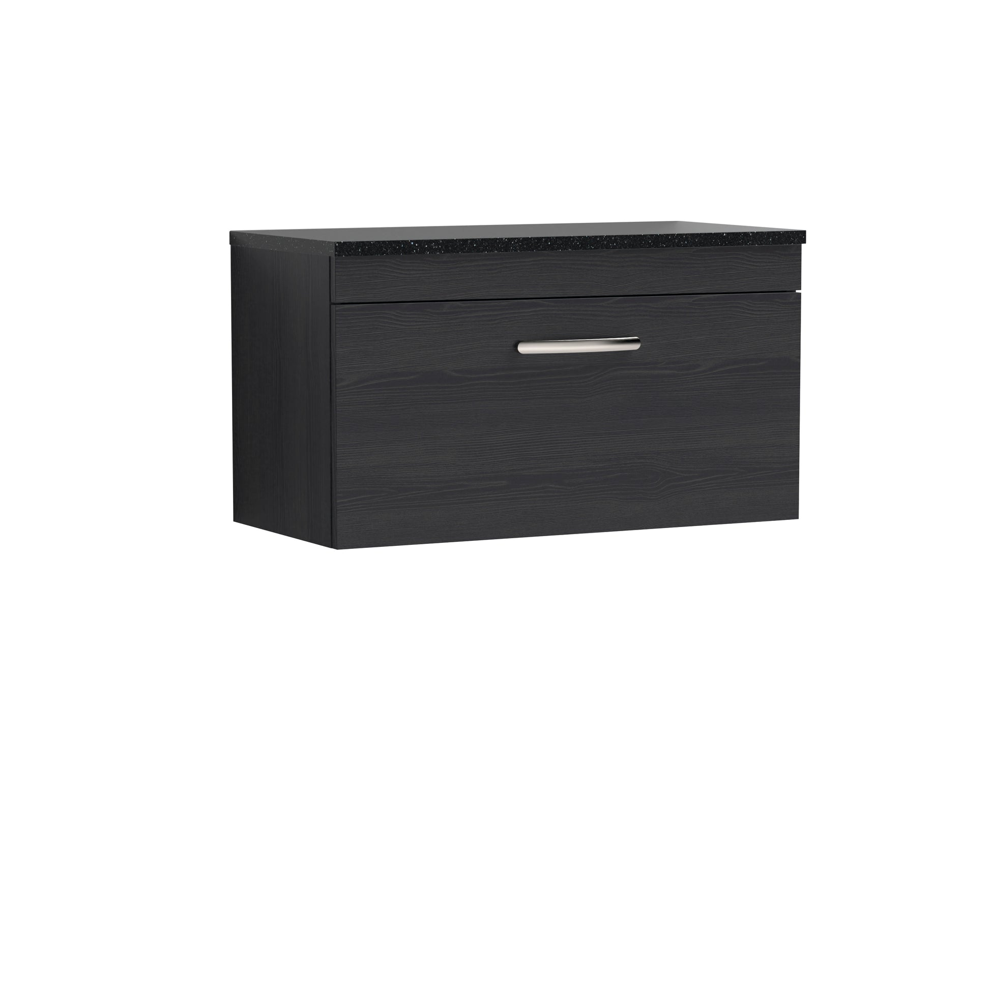 Nuie 800mm Wall Hung Vanity With Sparkling Black Worktop