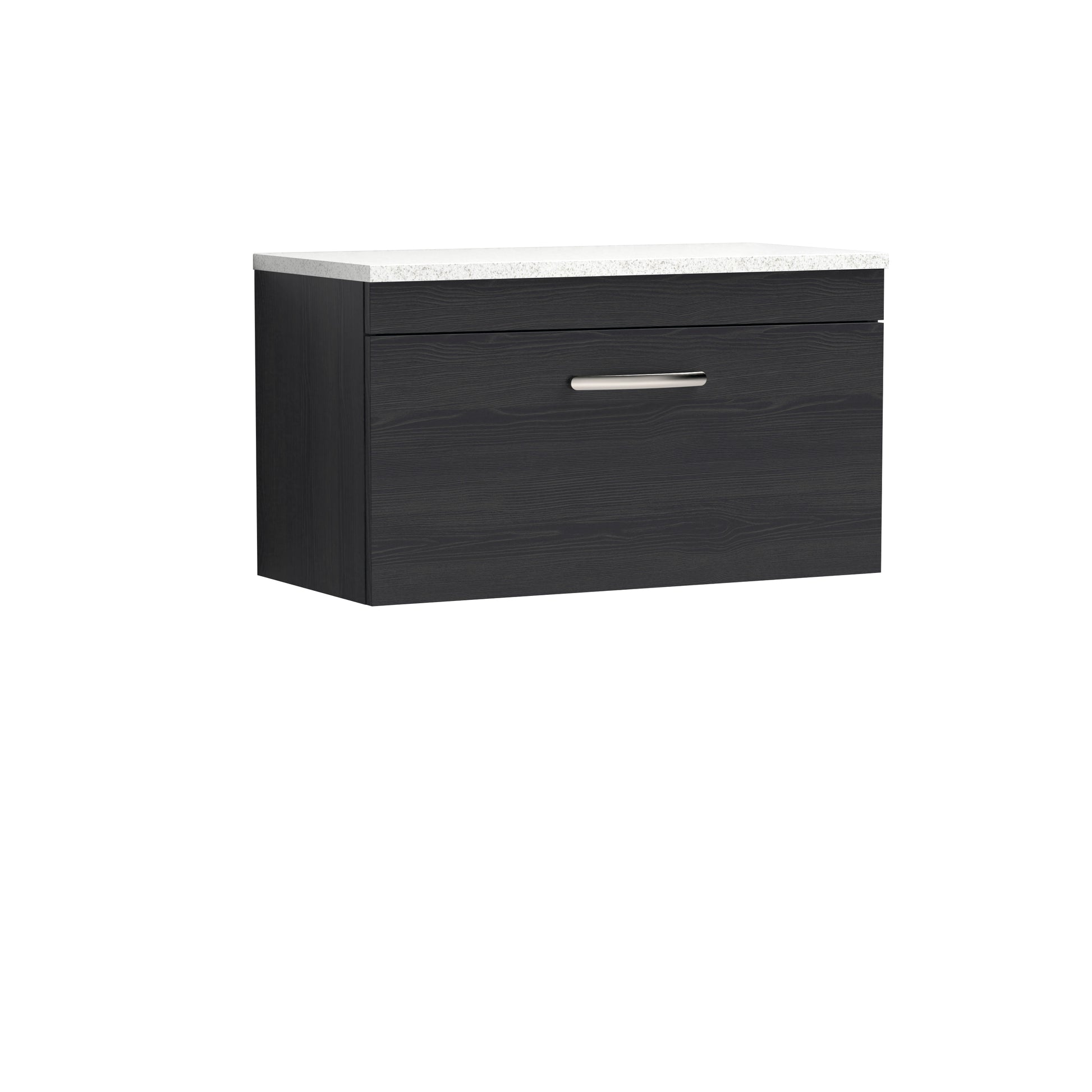 Nuie 800mm Wall Hung Vanity With Sparkling White Worktop