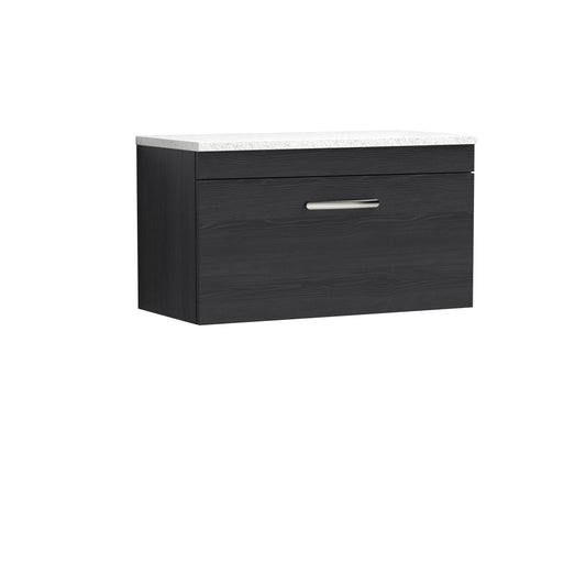 Nuie 800mm Wall Hung Vanity With Sparkling White Worktop