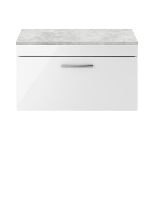 Nuie 800mm Wall Hung Vanity With Grey Worktop