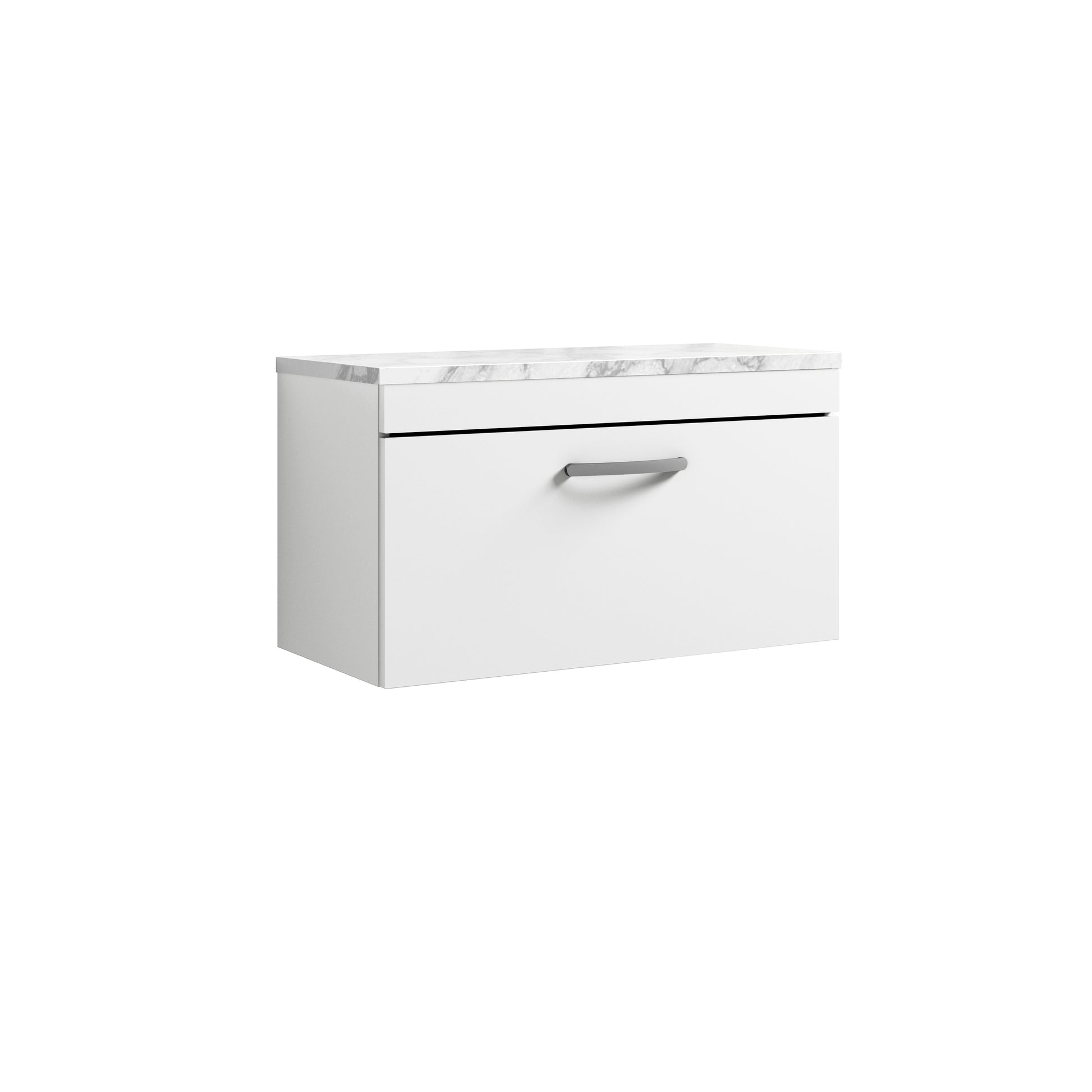 Nuie 800 Wall Hung Single Drawer Unit & Laminate Worktop