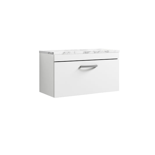 Nuie 800 Wall Hung Single Drawer Unit & Laminate Worktop
