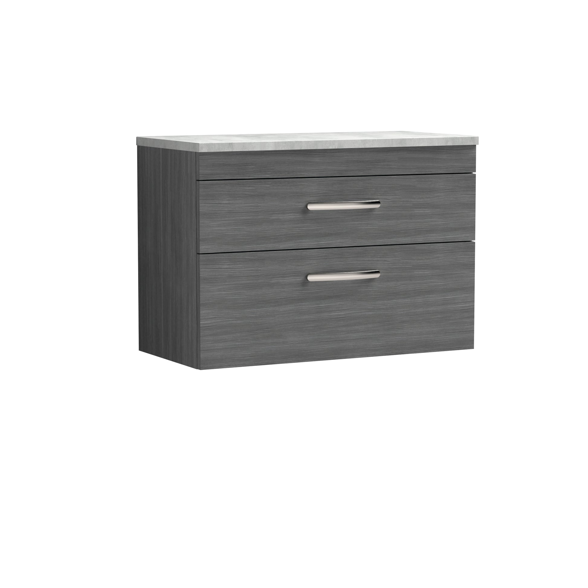 Nuie 800mm Wall Hung Vanity With Grey Worktop