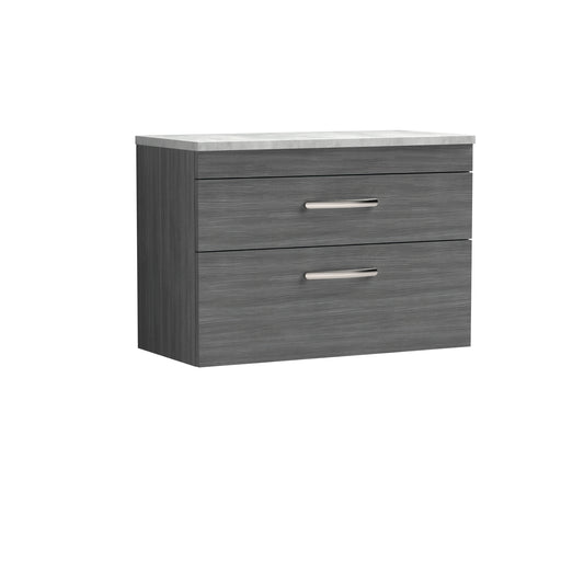 Nuie 800mm Wall Hung Vanity With Grey Worktop