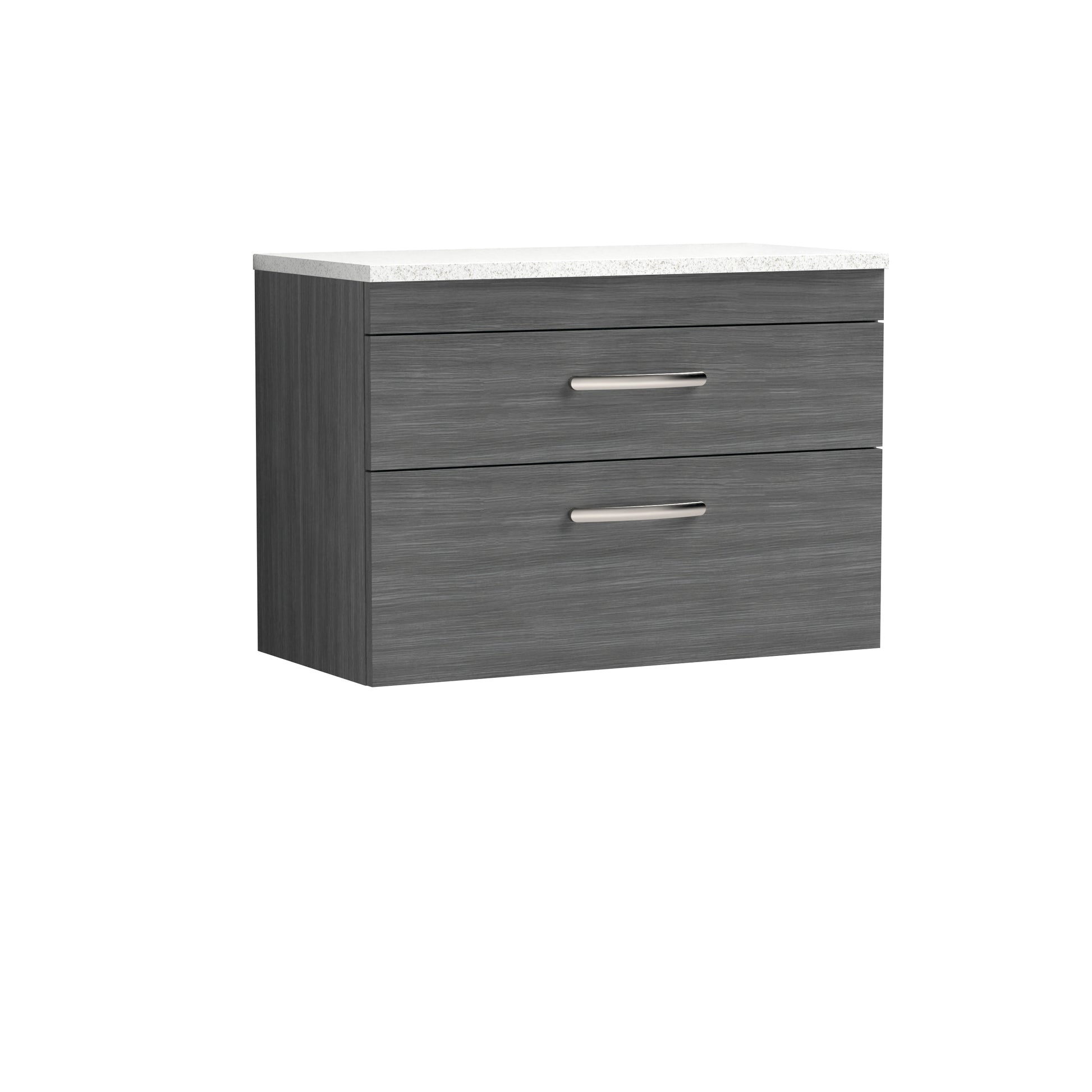 Nuie 800mm Wall Hung Vanity With Sparkling White Worktop