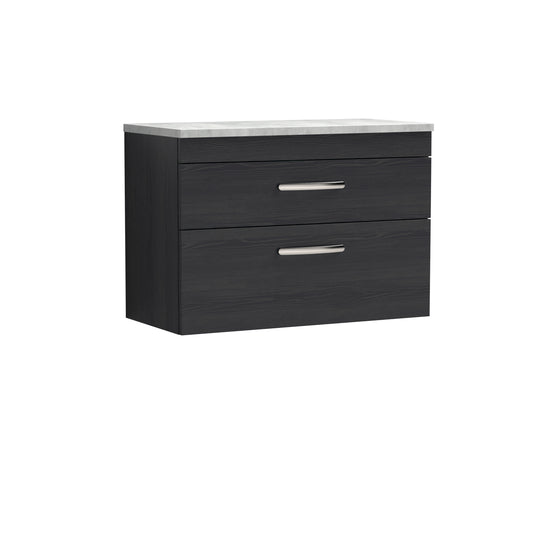 Nuie 800mm Wall Hung Vanity With Grey Worktop