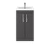 Athena Gloss Grey 500mm Floor Standing Cabinet With With Mid Edge Basin