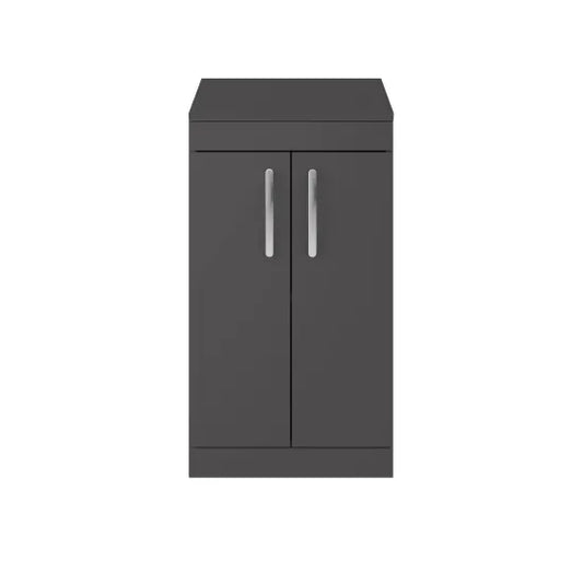 Athena Gloss Grey 500mm Floor Standing Cabinet With Worktop